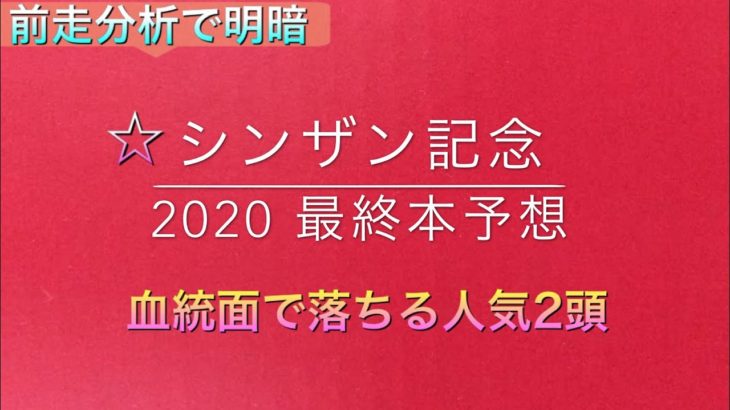 【競馬予想】　シンザン記念　2020 本予想