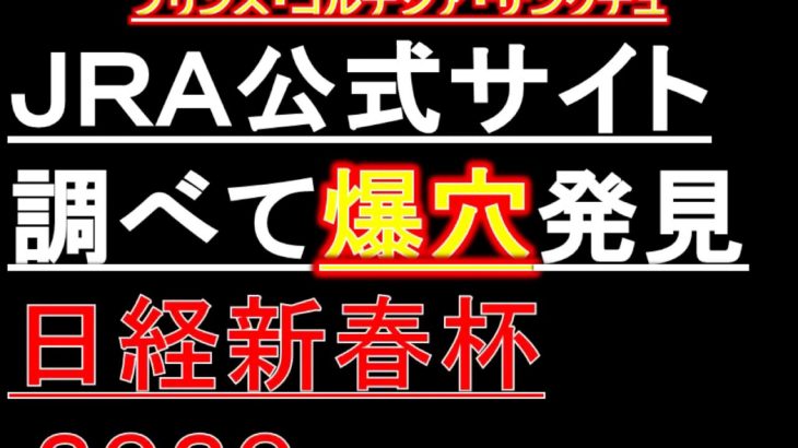 【競馬予想】日経新春杯　2020　JRA公式サイト調べて発見！