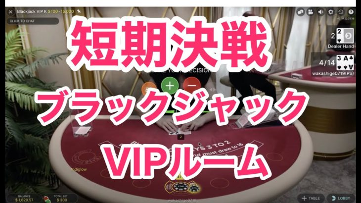 ブラックジャック【オンラインカジノ】短期決戦【Online Blackjack】わかまる