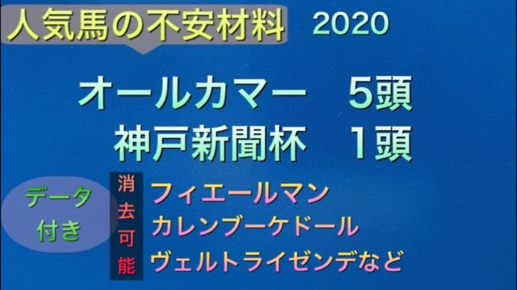 【競馬予想】　神戸新聞杯　オールカマー　2020 事前予想　データ