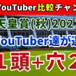 天皇賞秋2021 競馬YouTuber達が選んだ【軸1頭＋穴2頭】