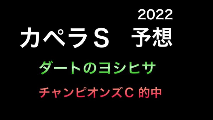 【競馬予想】 カペラステークス 2022 予想